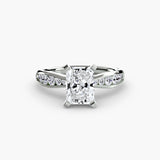 Inel Solitaire cu Pave Degrade