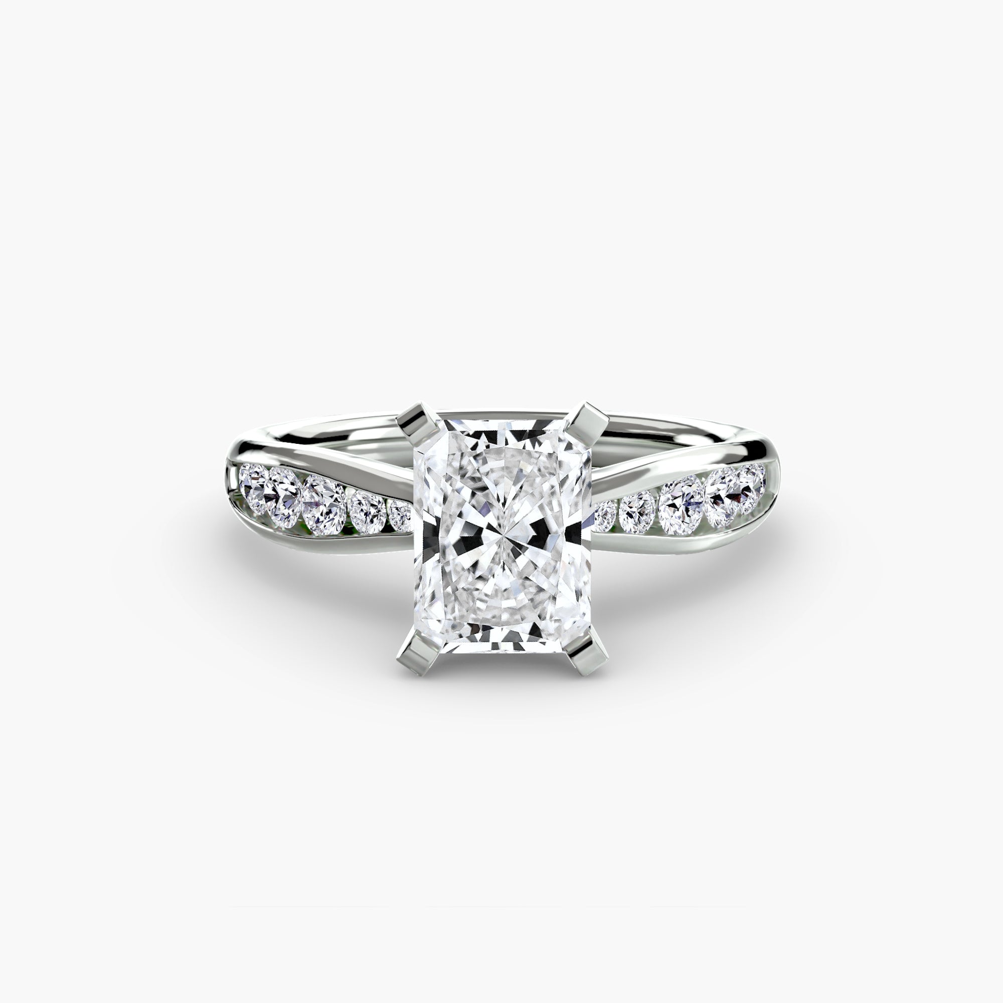 Inel Solitaire cu Pave Degrade