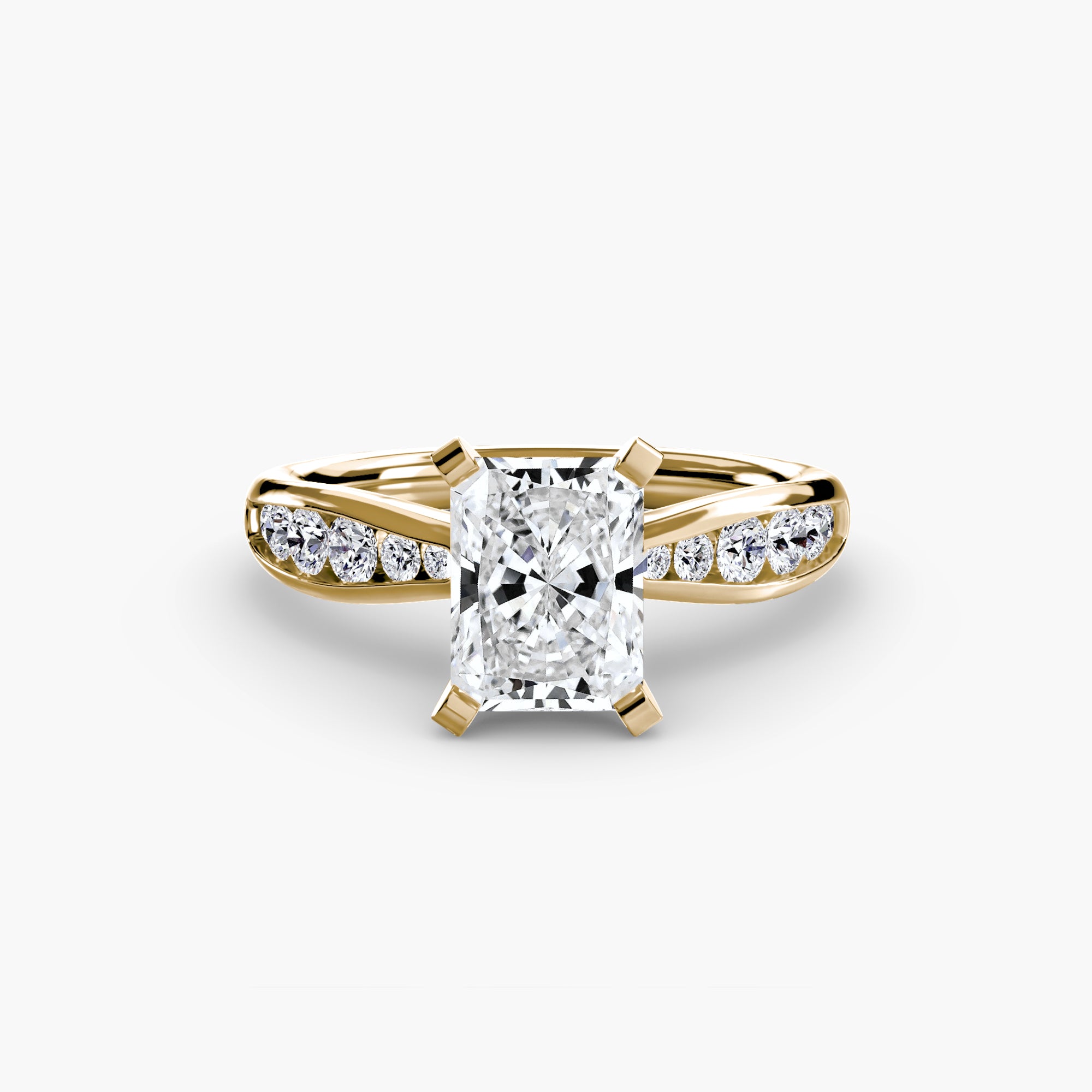Inel Solitaire cu Pave Degrade