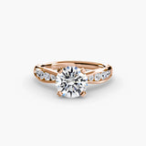 Inel Solitaire cu Pave Degrade