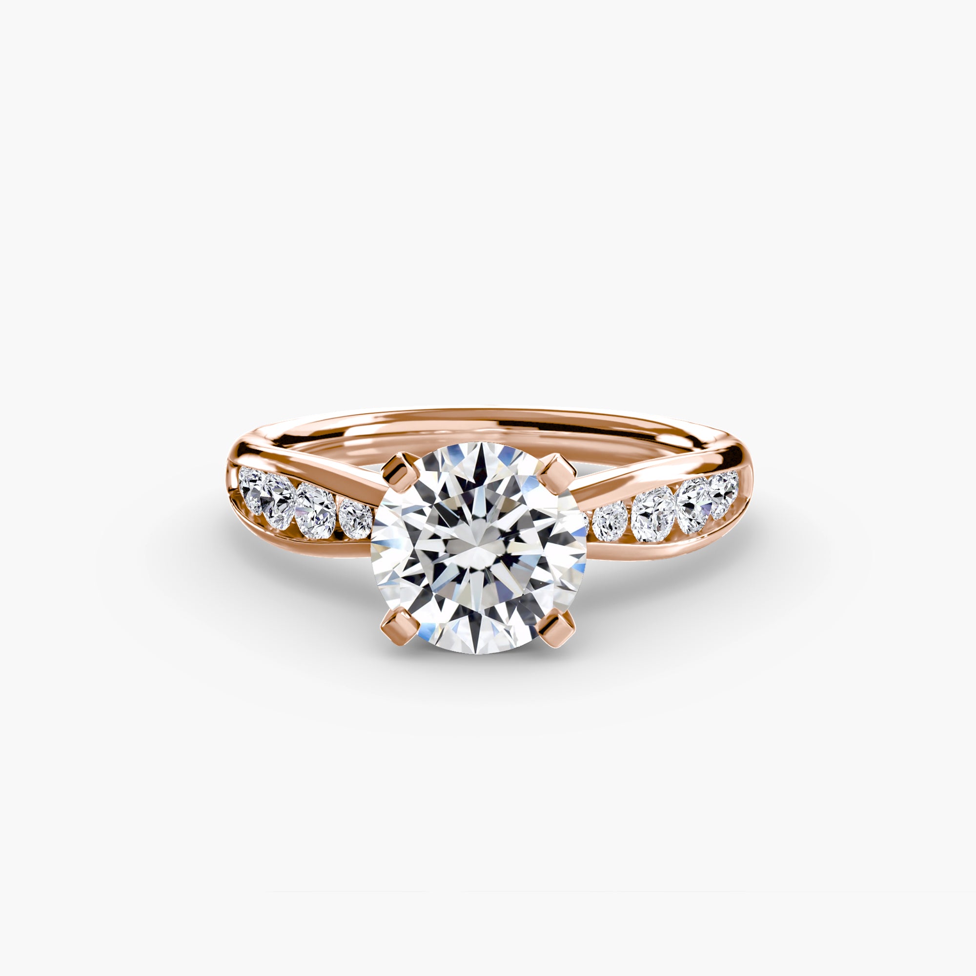 Inel Solitaire cu Pave Degrade