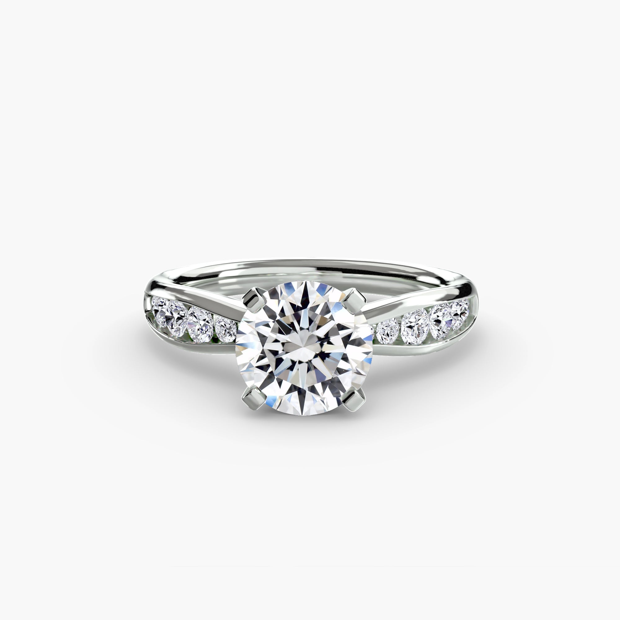Inel Solitaire cu Pave Degrade