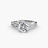 Inel Solitaire cu Pave Degrade