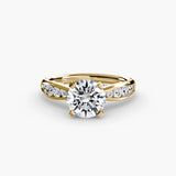 Inel Solitaire cu Pave Degrade