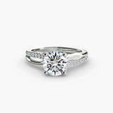 Inel Solitaire Split Shank Pave
