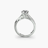 Inel Solitaire Split Shank Pave