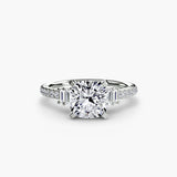 Inel Structured Solitaire cu Pave