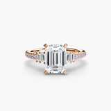 Inel Structured Solitaire cu Pave
