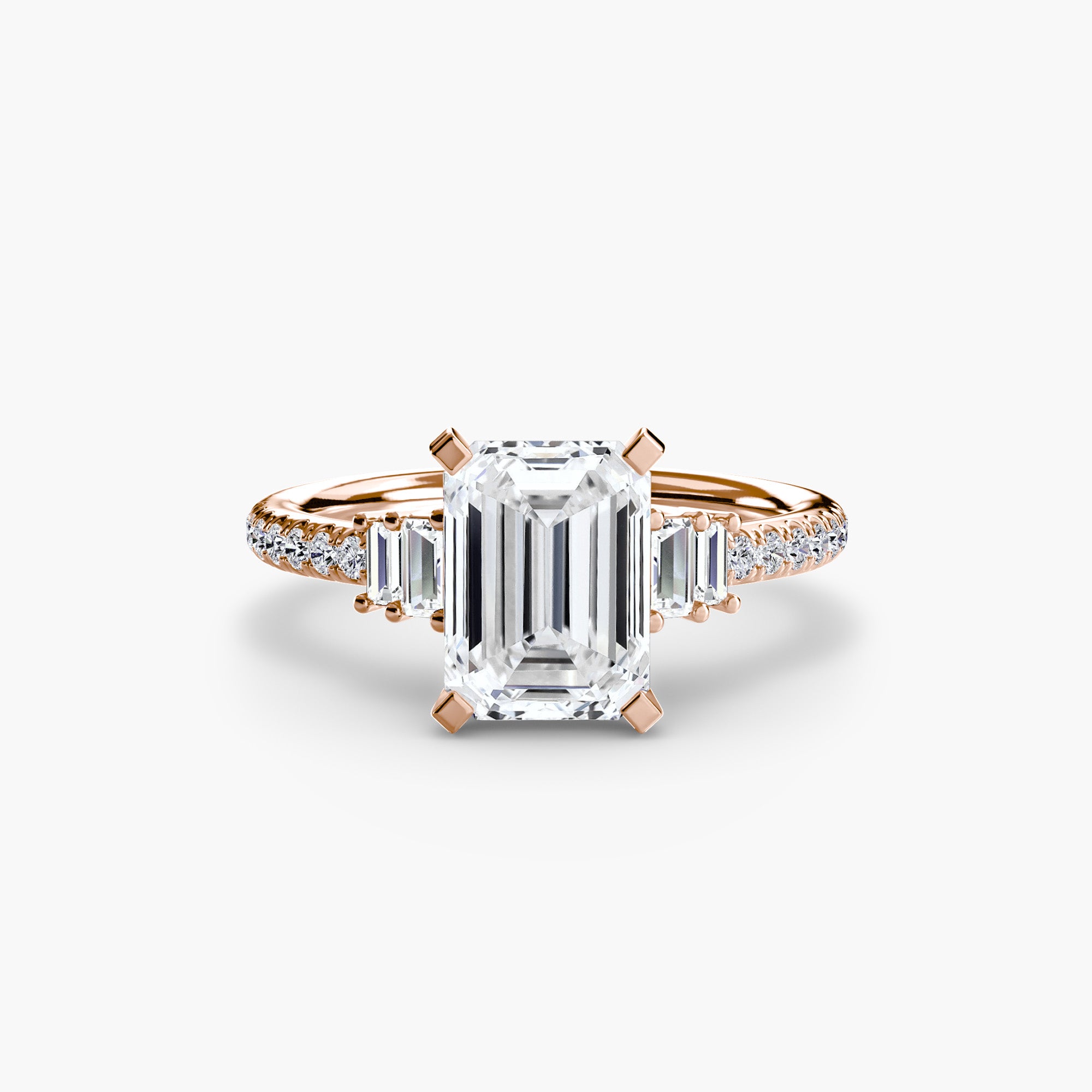 Inel Structured Solitaire cu Pave