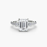 Inel Structured Solitaire cu Pave
