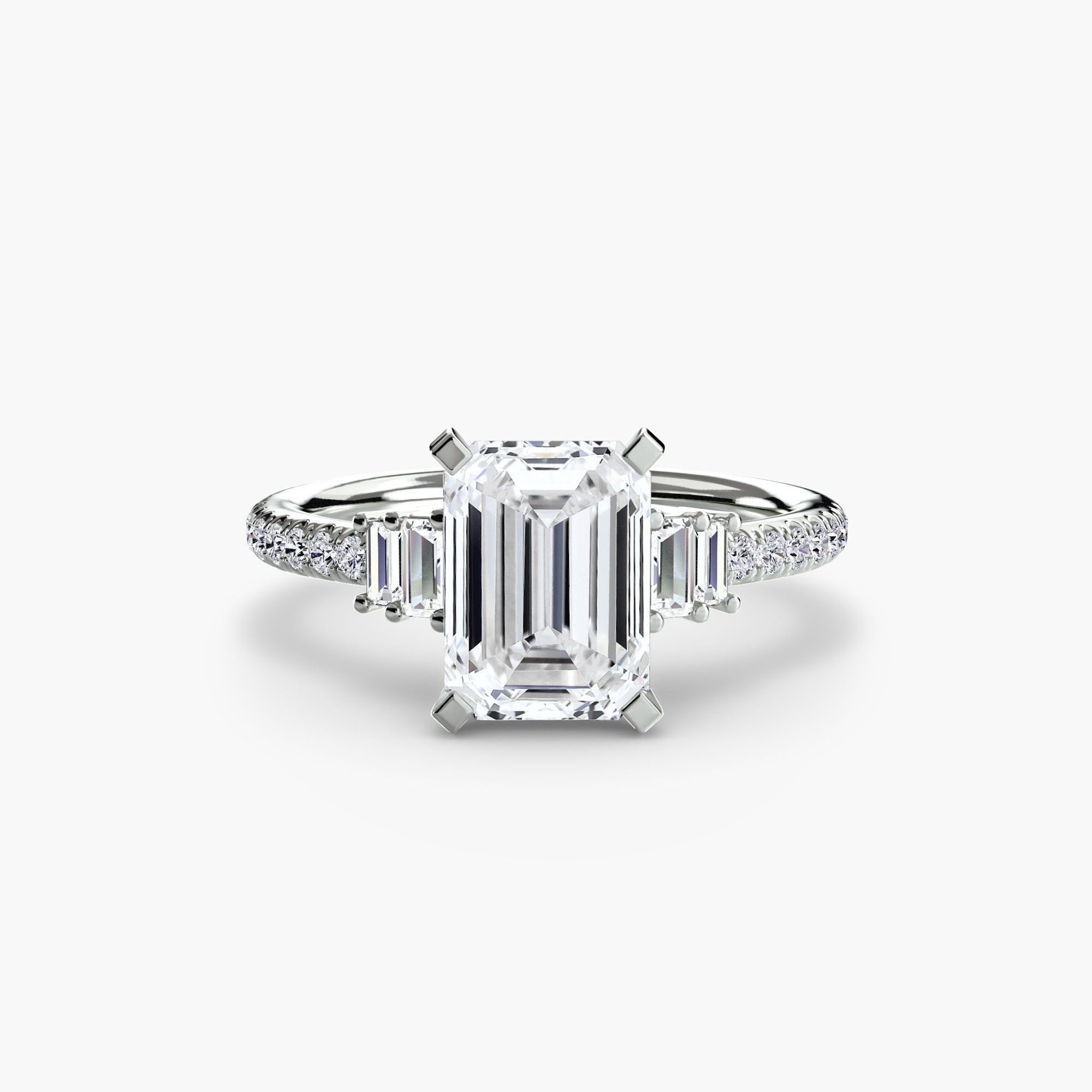 Inel Structured Solitaire cu Pave