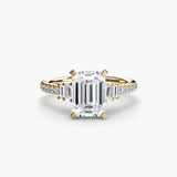 Inel Structured Solitaire cu Pave