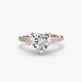 Inel Structured Solitaire cu Pave