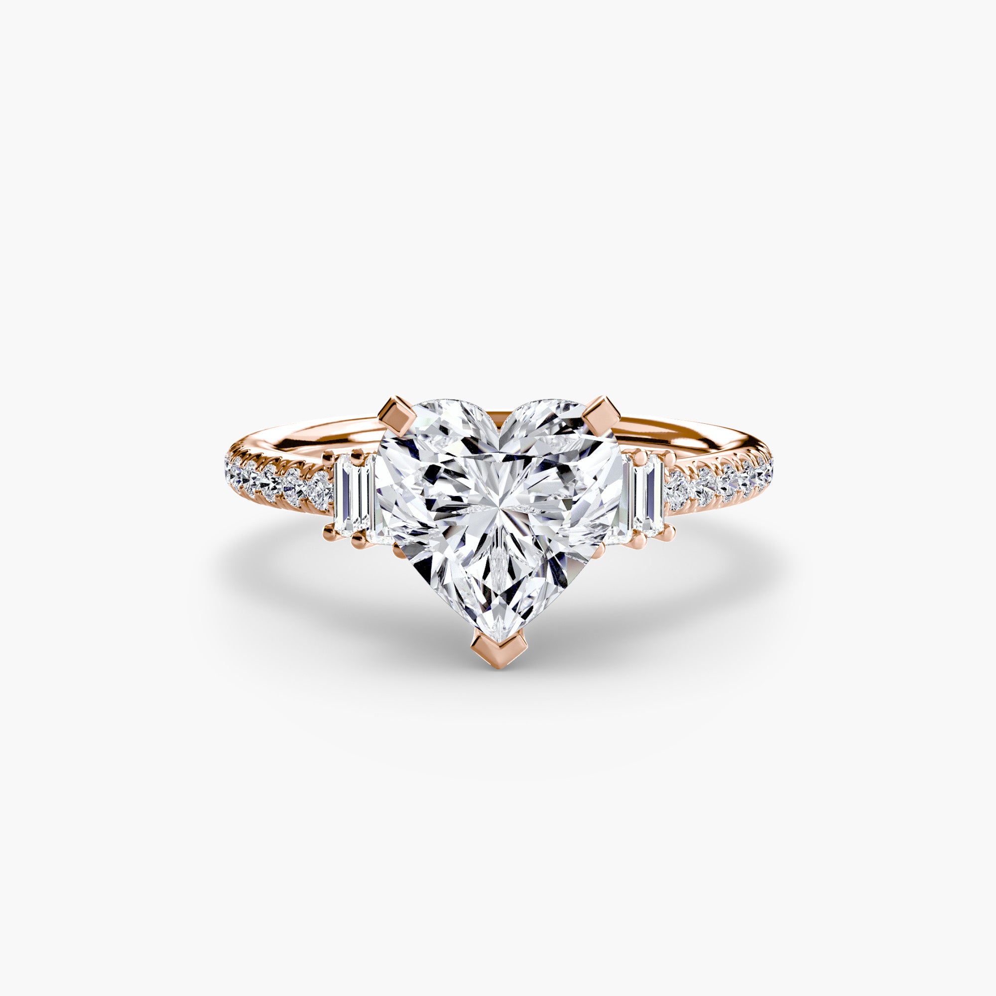 Inel Structured Solitaire cu Pave
