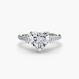 Inel Structured Solitaire cu Pave