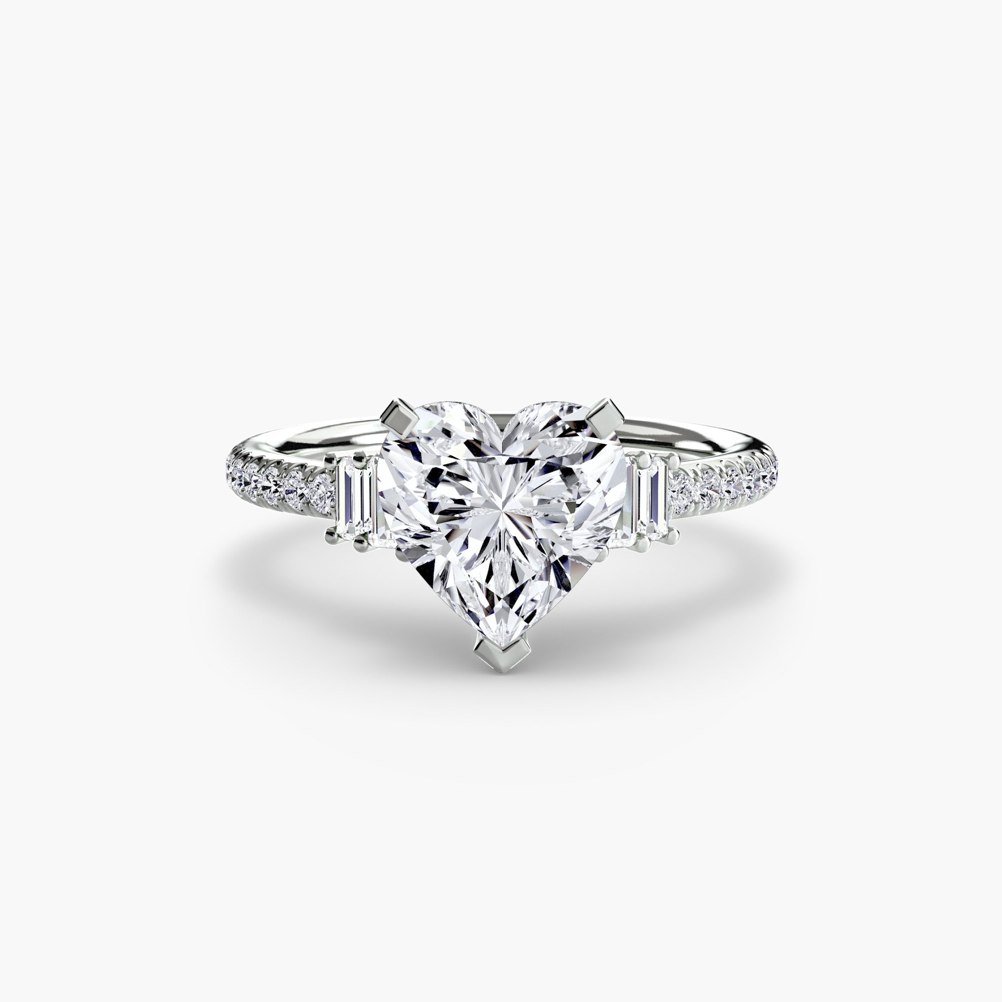 Inel Structured Solitaire cu Pave