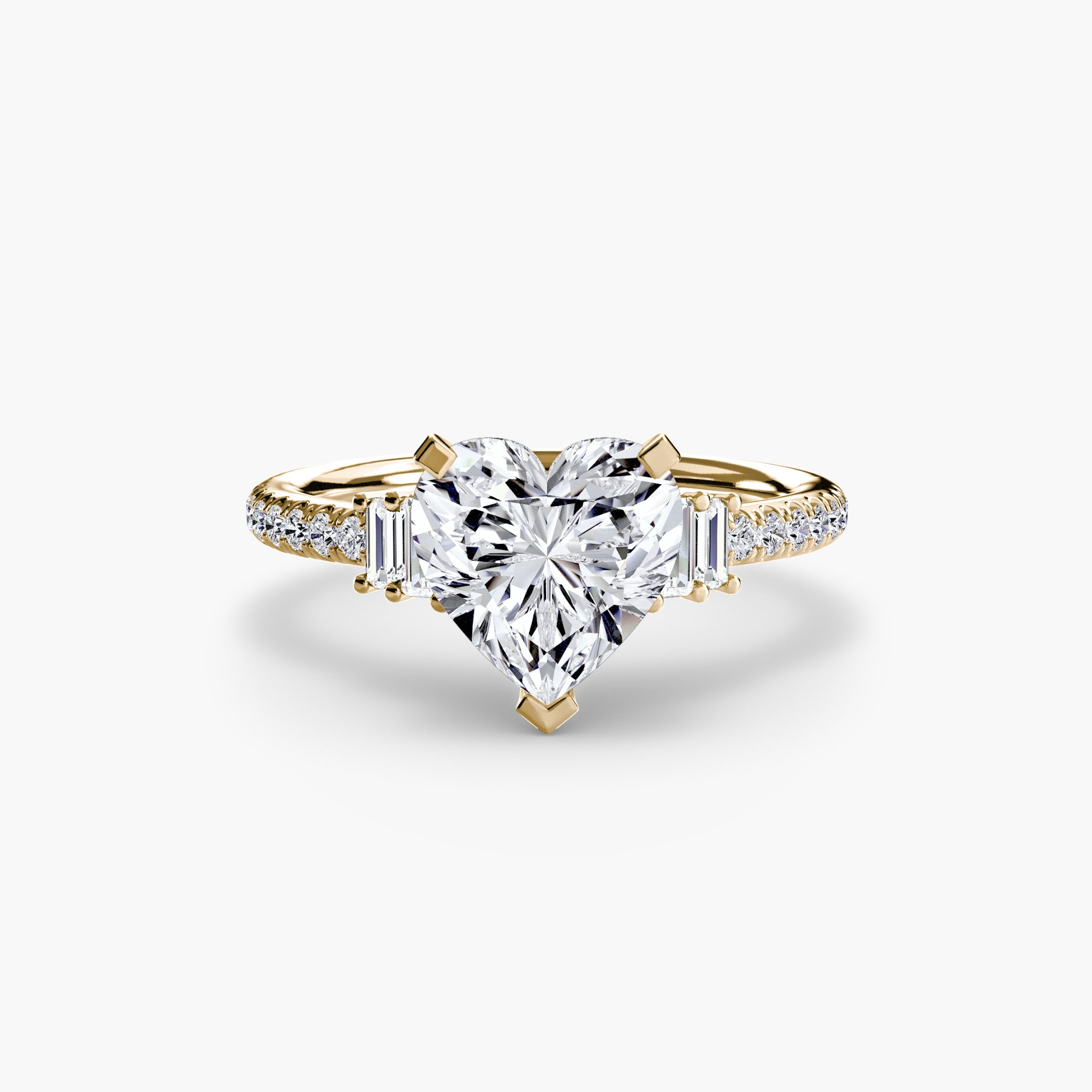 Inel Structured Solitaire cu Pave
