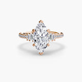 Inel Structured Solitaire cu Pave