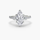 Inel Structured Solitaire cu Pave