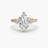 Inel Structured Solitaire cu Pave