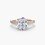 Inel Structured Solitaire cu Pave