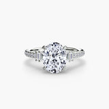 Inel Structured Solitaire cu Pave