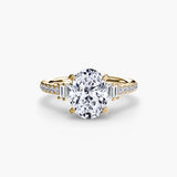 Inel Structured Solitaire cu Pave