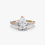 Inel Structured Solitaire cu Pave