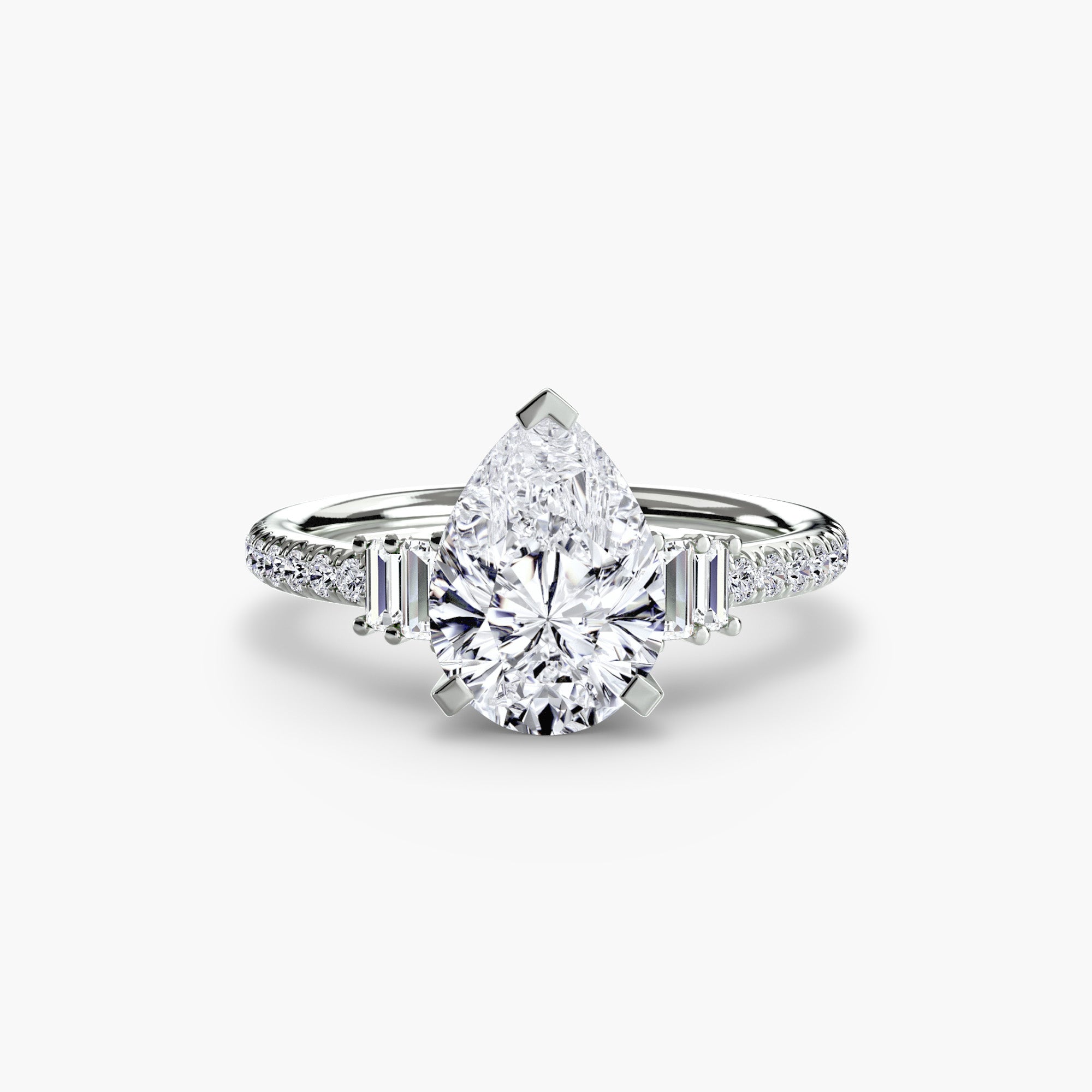 Inel Structured Solitaire cu Pave