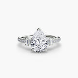 Inel Structured Solitaire cu Pave