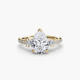 Inel Structured Solitaire cu Pave