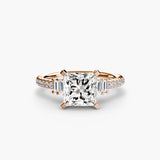 Inel Structured Solitaire cu Pave