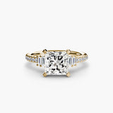 Inel Structured Solitaire cu Pave