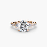 Inel Structured Solitaire cu Pave