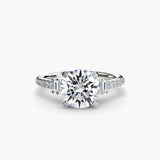 Inel Structured Solitaire cu Pave