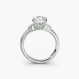 Inel Structured Solitaire cu Pave