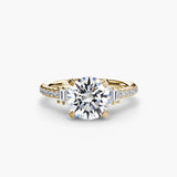 Inel Structured Solitaire cu Pave