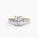 Inel Structured Solitaire cu Pave