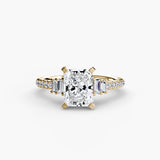 Inel Structured Solitaire cu Pave