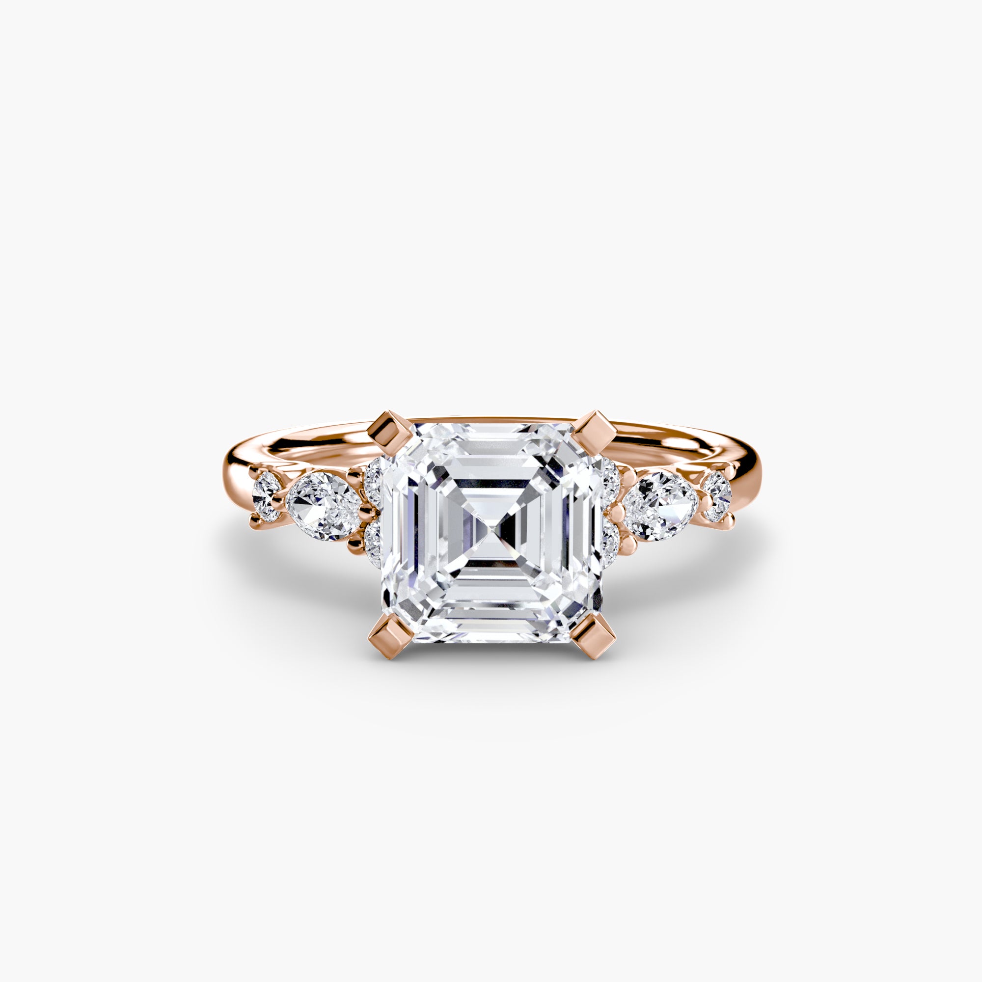 Inel Floral Accent Solitaire