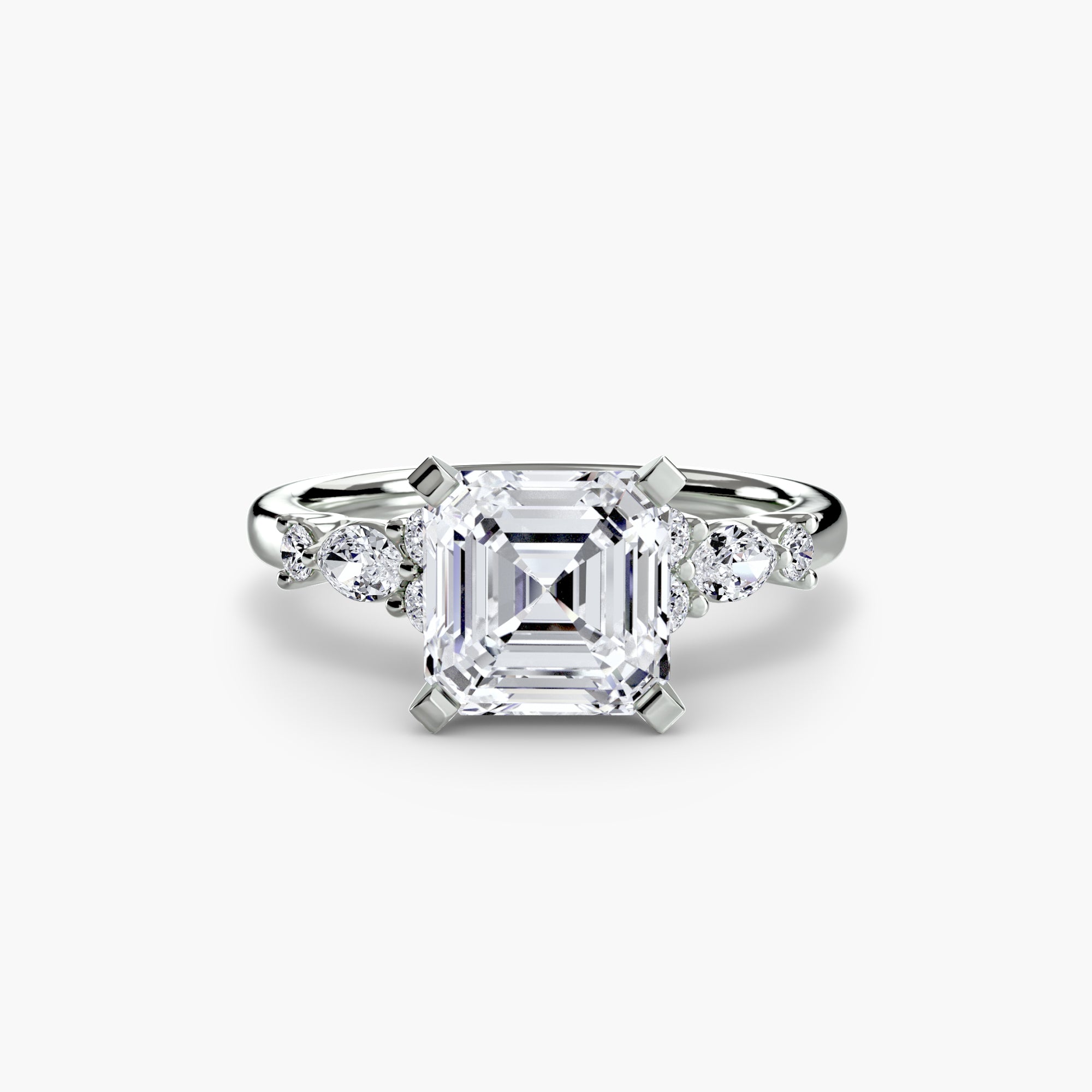 Inel Floral Accent Solitaire