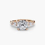 Inel Floral Accent Solitaire