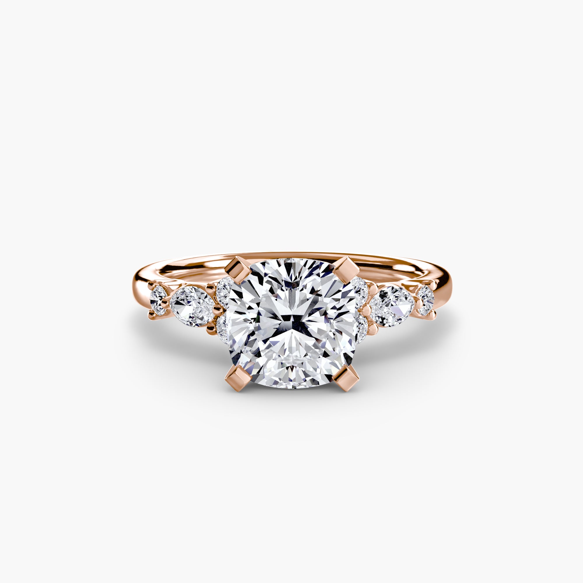 Inel Floral Accent Solitaire