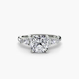 Inel Floral Accent Solitaire