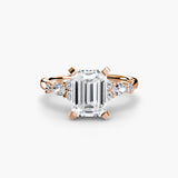 Inel Floral Accent Solitaire