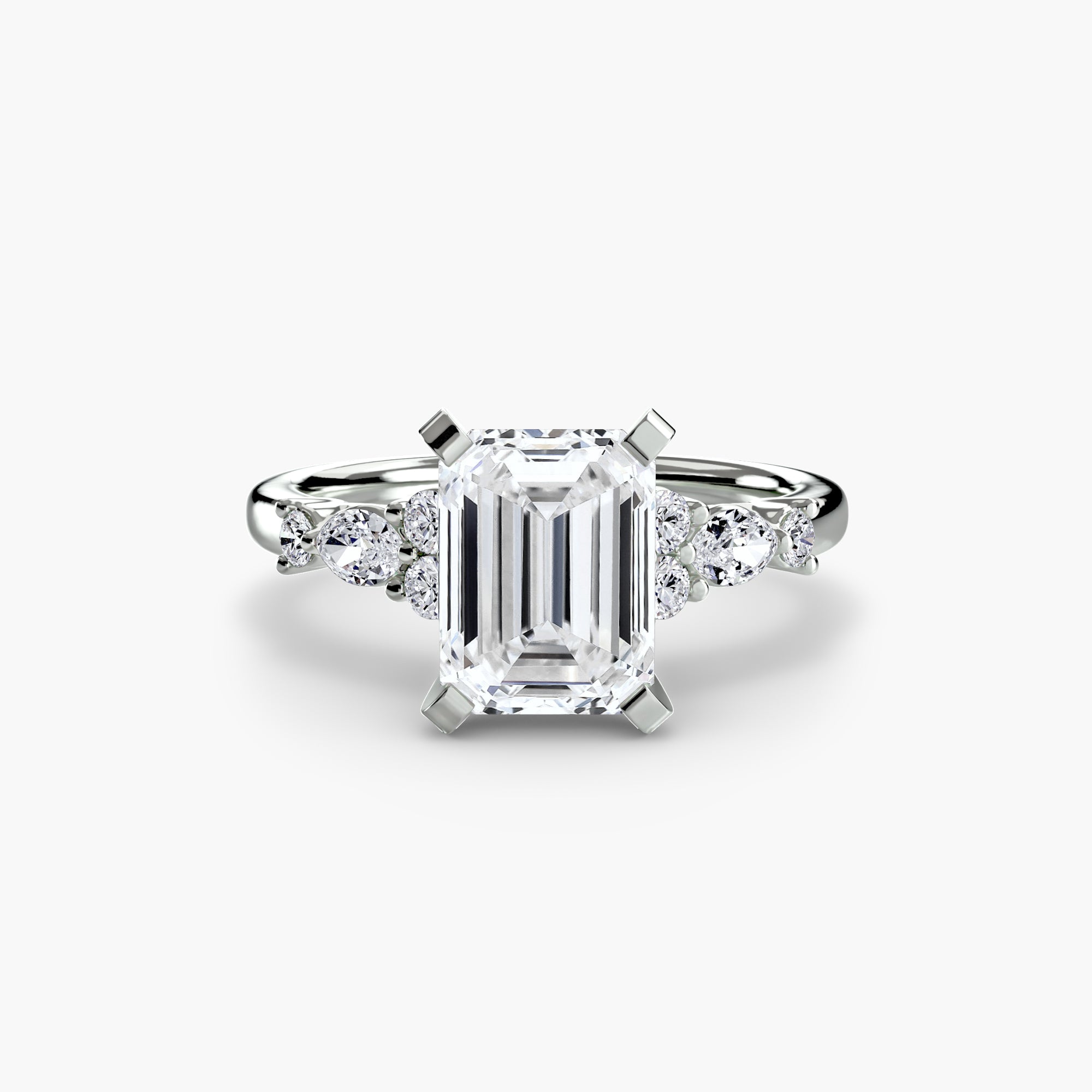 Inel Floral Accent Solitaire