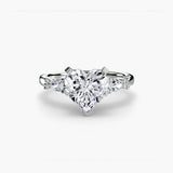 Inel Floral Accent Solitaire