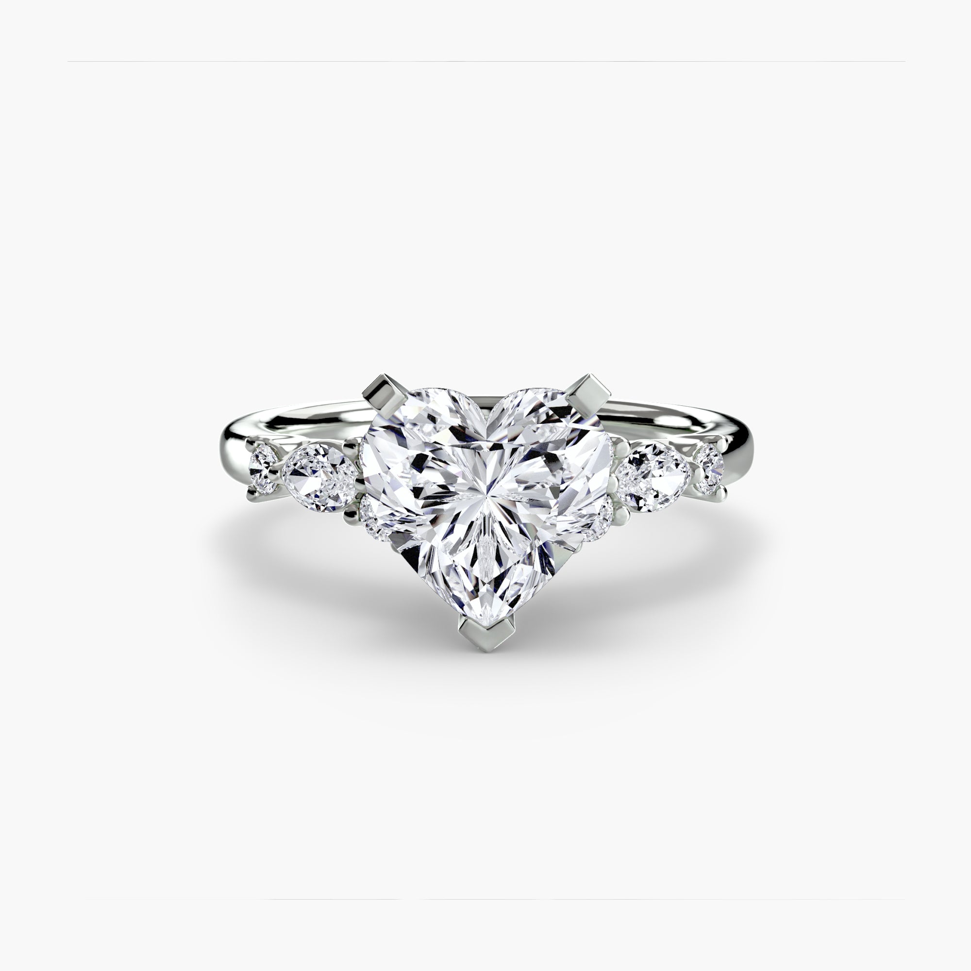 Inel Floral Accent Solitaire