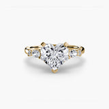 Inel Floral Accent Solitaire