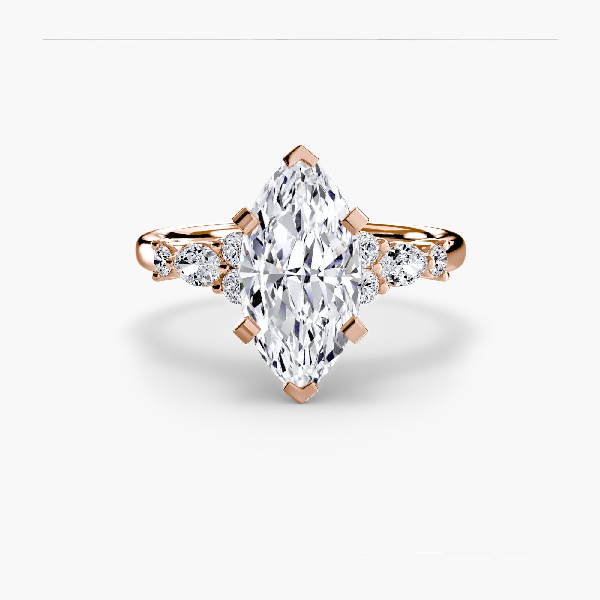 Inel Floral Accent Solitaire